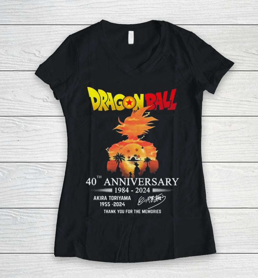 Dragon Ball 40Th Anniversary Akira Toriyama Thank You For Being A Part Of My Childhood Signature Women V-Neck T-Shirt