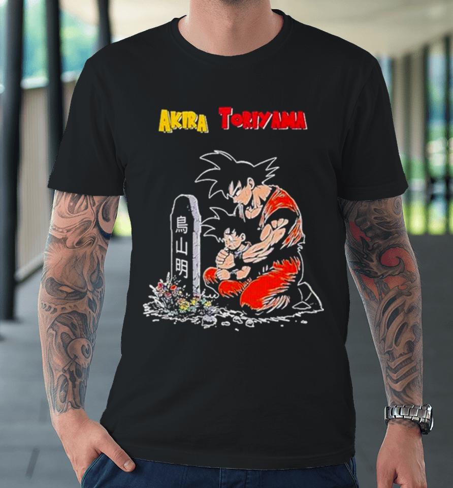 Dragon Ball Goku And Gohan Sting Visiting Akira Toriyama Grave Premium T-Shirt