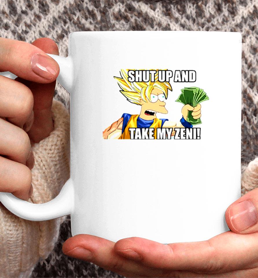 Dragon Ball Son Goku Shut Up And Take My Money Parody Coffee Mug