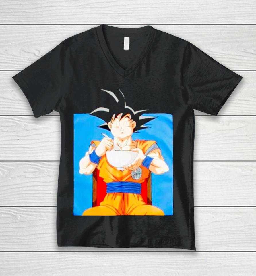 Dragon Ball Super Goku Eating Ramen Unisex V-Neck T-Shirt