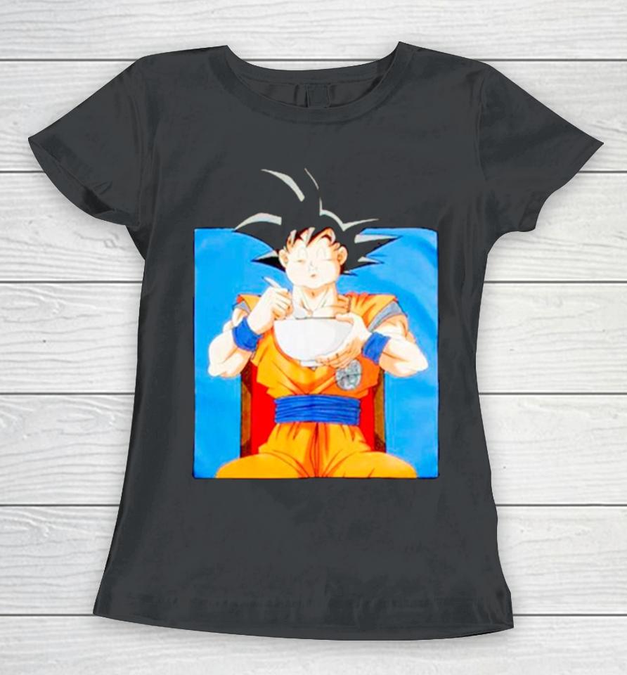 Dragon Ball Super Goku Eating Ramen Women T-Shirt
