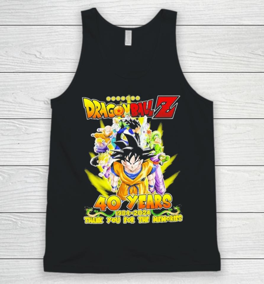 Dragon Ball Z 40 Years 1984 2024 Thank You For The Memories Signature Unisex Tank Top
