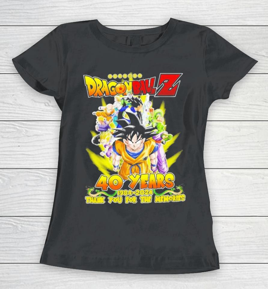 Dragon Ball Z 40 Years 1984 2024 Thank You For The Memories Signature Women T-Shirt