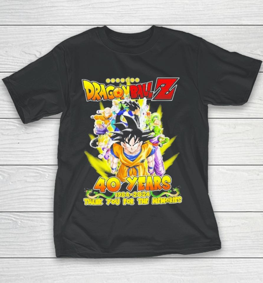 Dragon Ball Z 40 Years 1984 2024 Thank You For The Memories Signature Youth T-Shirt