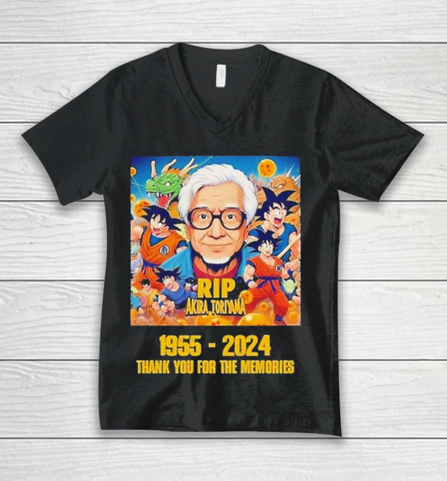 Dragon Ball Z Rip Akira Toriyama 1955 2024 Thank You For The Memories Unisex V-Neck T-Shirt