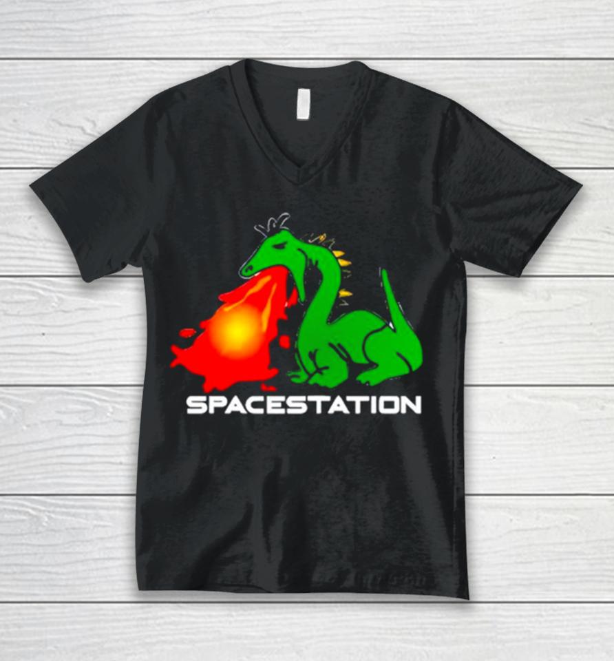 Dragon Spacestation Unisex V-Neck T-Shirt