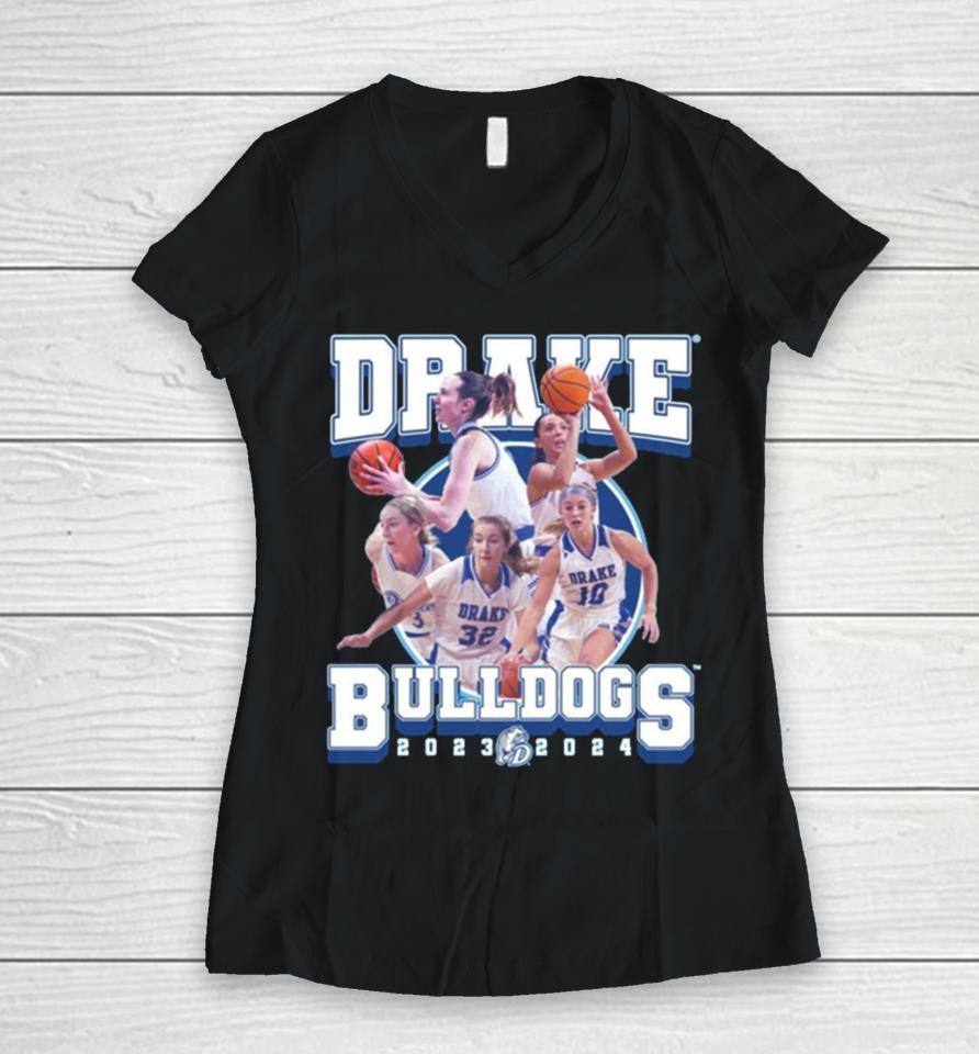 Drake Bulldogs 2024 Ncaa Women’s Basketball 2023 – 2024 Post Season Women V-Neck T-Shirt