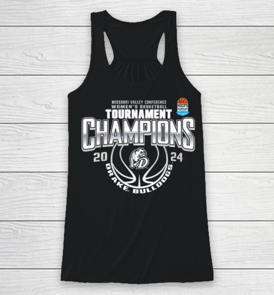 Drake Bulldogs Women’s Basketball 2024 Mvc Conference Tournament Champions Racerback Tank