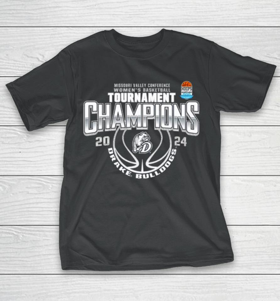 Drake Bulldogs Women’s Basketball 2024 Mvc Conference Tournament Champions T-Shirt