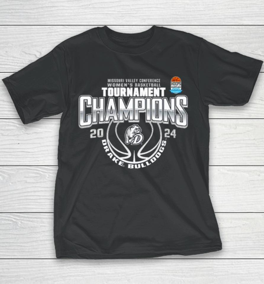 Drake Bulldogs Women’s Basketball 2024 Mvc Conference Tournament Champions Youth T-Shirt