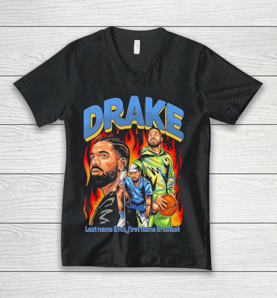 Drake Last Name Ever First Name Greatest Unisex V-Neck T-Shirt