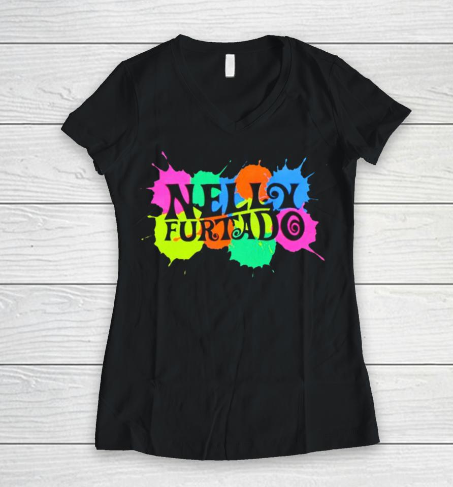 Drake Wearing Nelly Furtado Women V-Neck T-Shirt