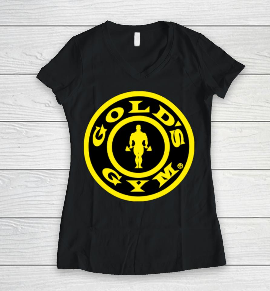 Drew Mcintyre Wearing Gold's Gym Logo Women V-Neck T-Shirt
