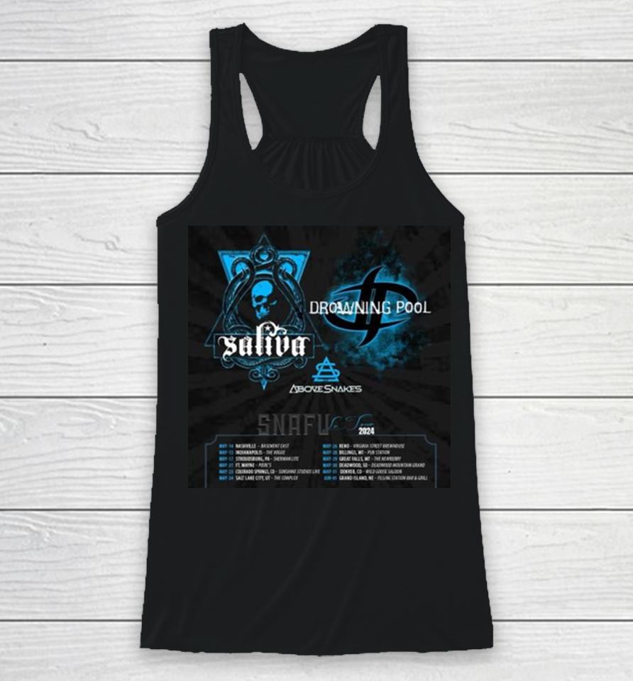 Drowning Pool And Saliva Snafu Le Tour 2024 Performance Schedule Racerback Tank