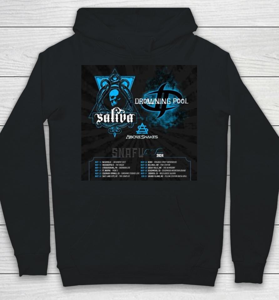 Drowning Pool And Saliva Snafu Le Tour 2024 Performance Schedule Hoodie