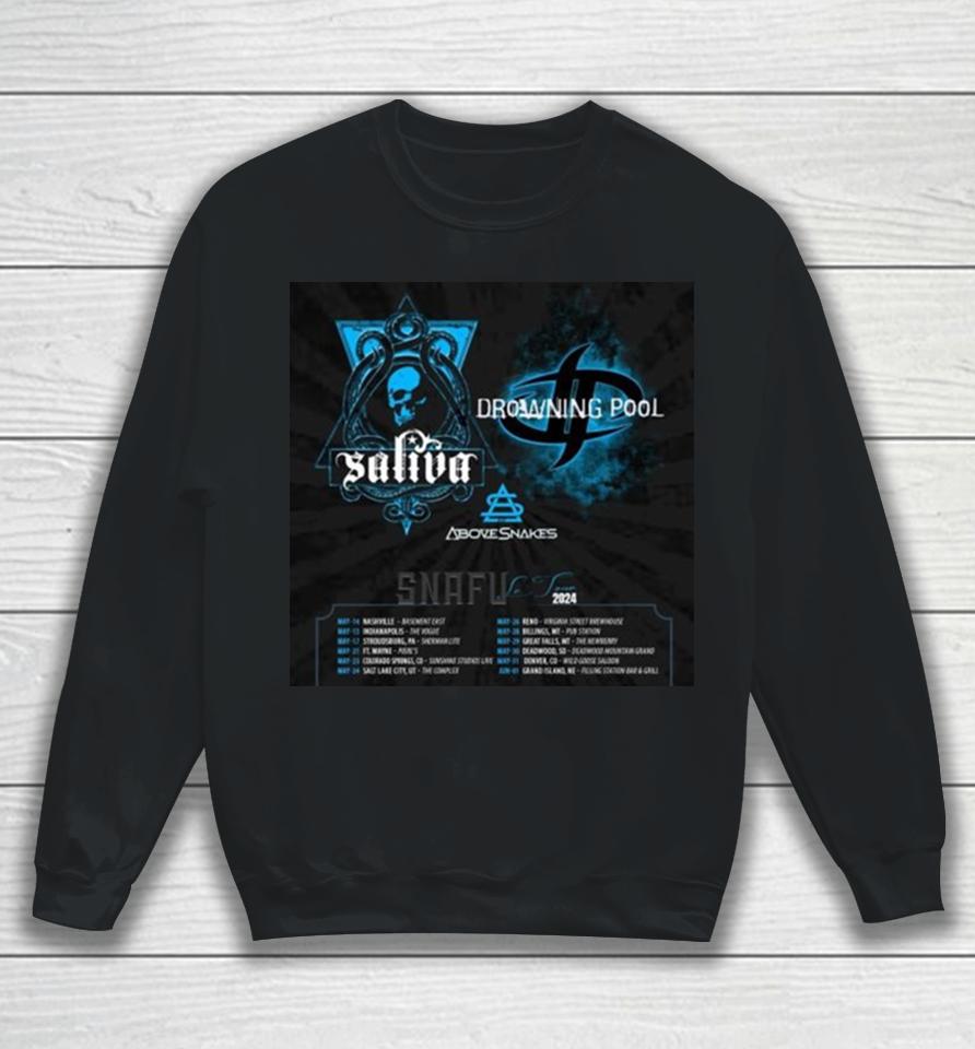 Drowning Pool And Saliva Snafu Le Tour 2024 Performance Schedule Sweatshirt