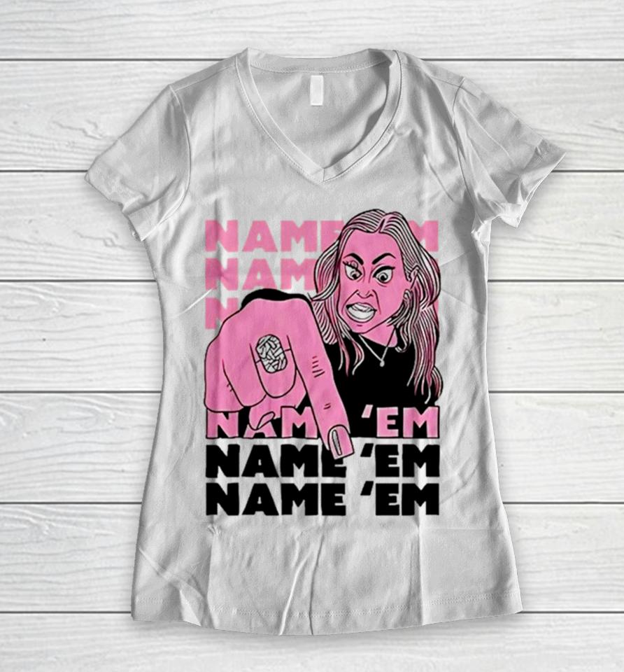 Drunk Drawn Name ’Em Women V-Neck T-Shirt