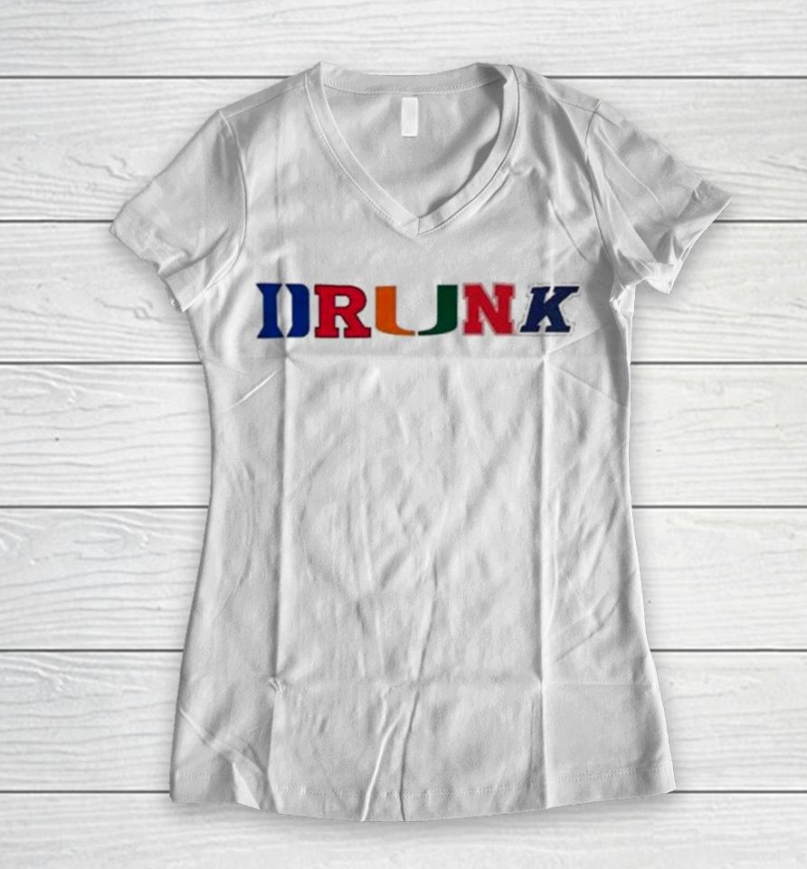 Drunk Sport Middle Class Fancy Women V-Neck T-Shirt