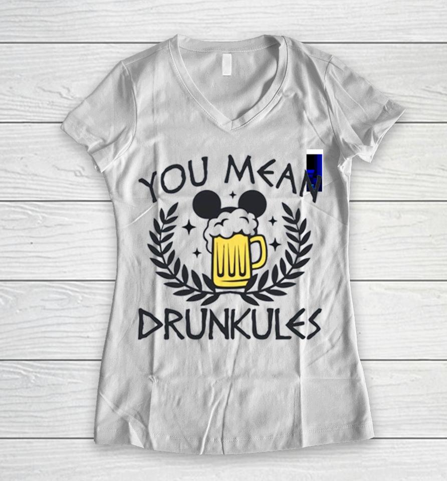 Drunkules Hercules Inspired Drinking Women V-Neck T-Shirt