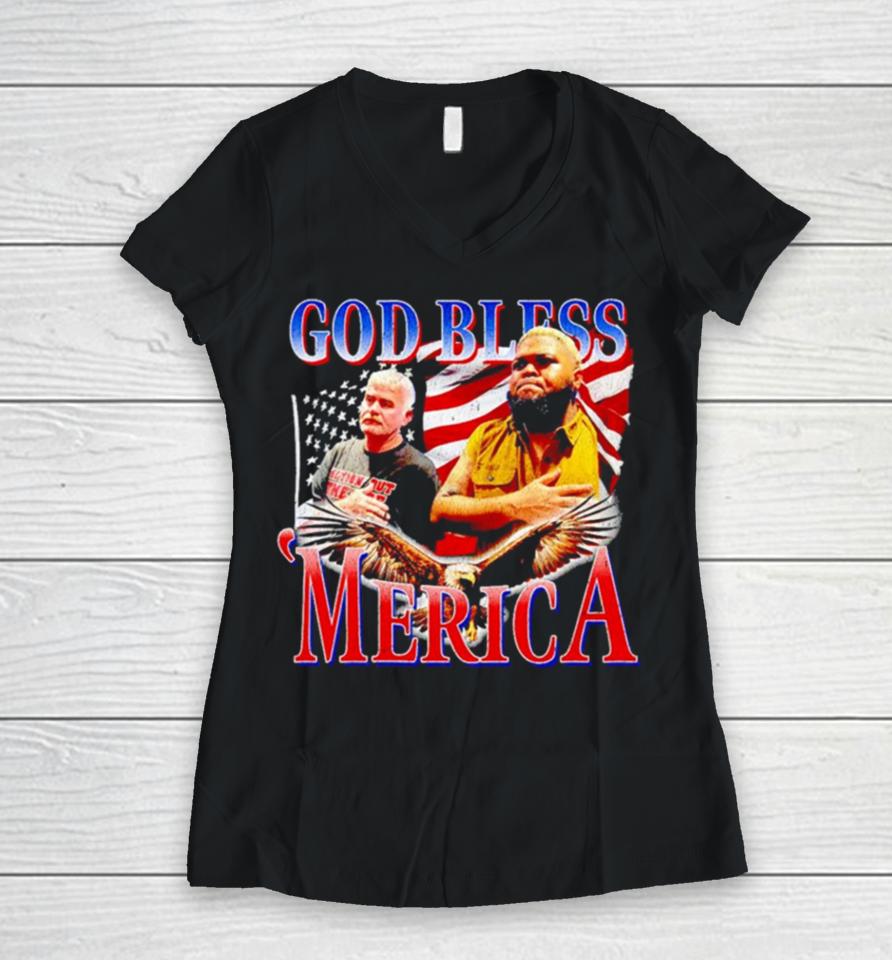 Druski God Bless ‘Merica Women V-Neck T-Shirt