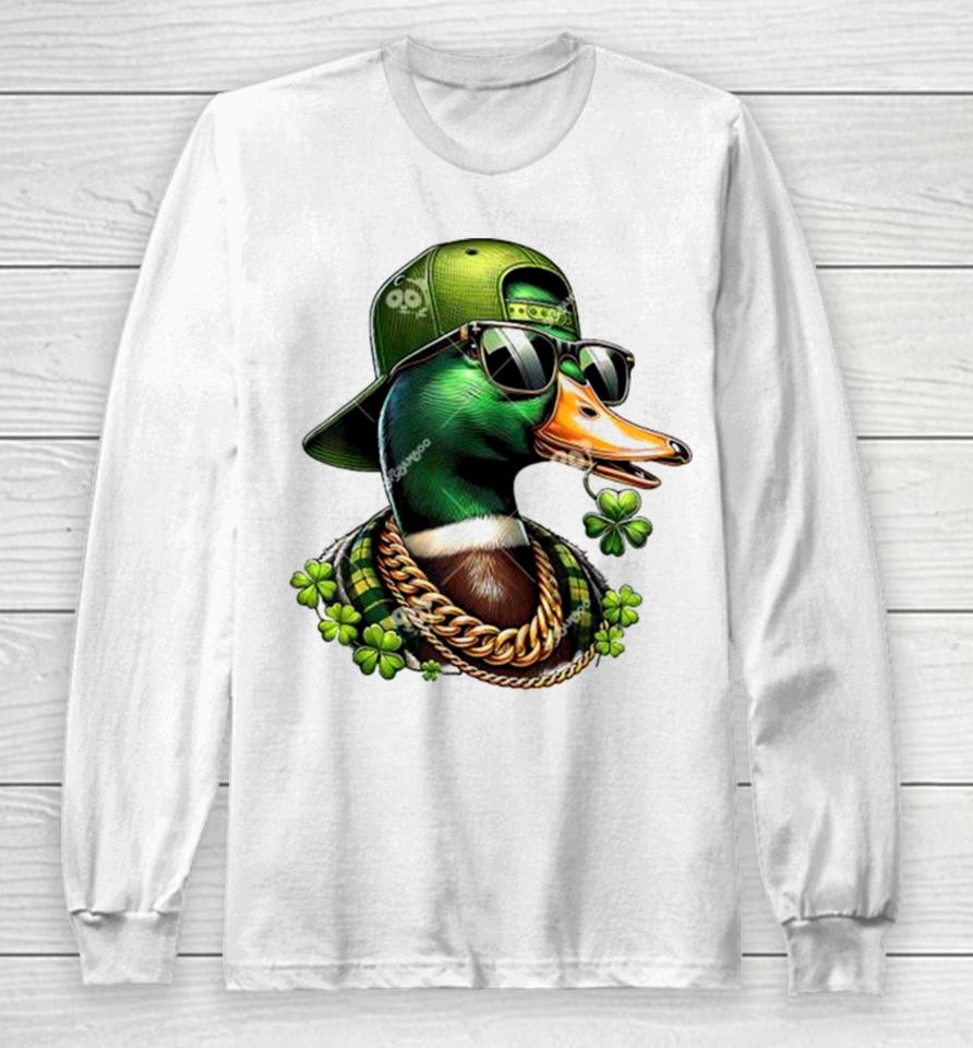 Duck So Cool St Patrick’s Day Saint Patricks Call Me Lucky Mallard Long Sleeve T-Shirt