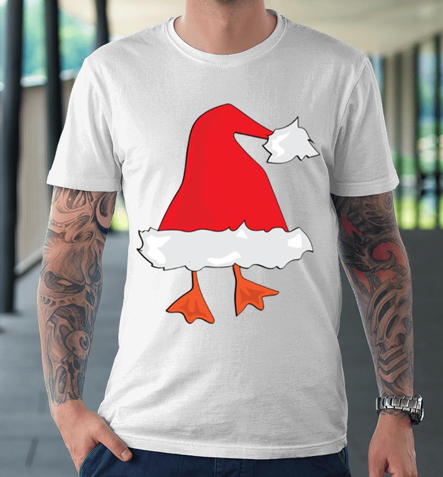 Duck Stuck In Santa Hat Christmas Premium T-Shirt