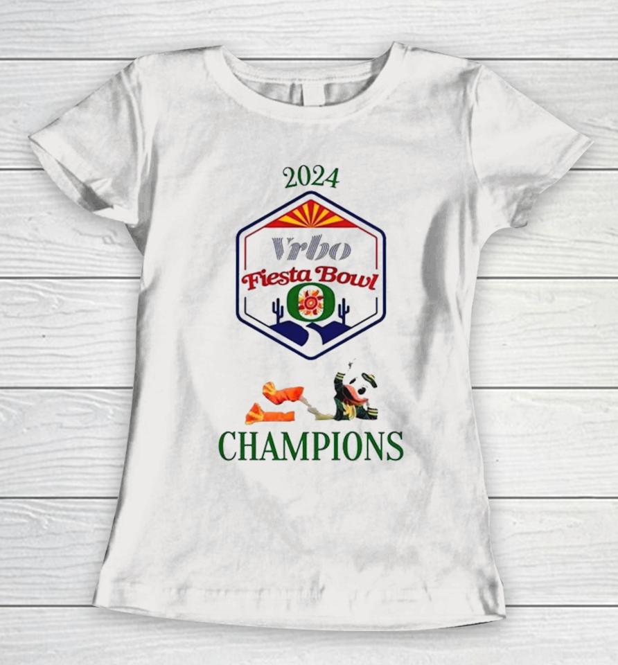 Ducks 2024 Vrbo Fiesta Bowl Champions Women T-Shirt