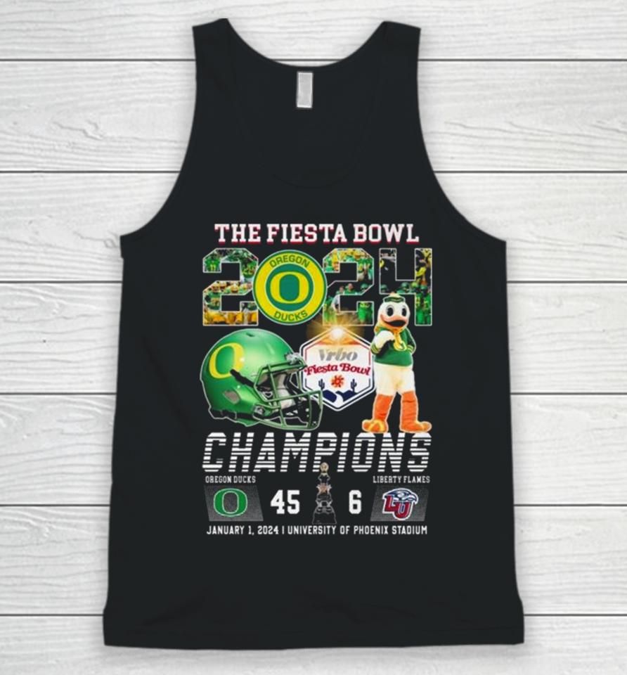 Ducks The Fiesta Bowl 2024 Champions 45 6 Liberty Flames Unisex Tank Top