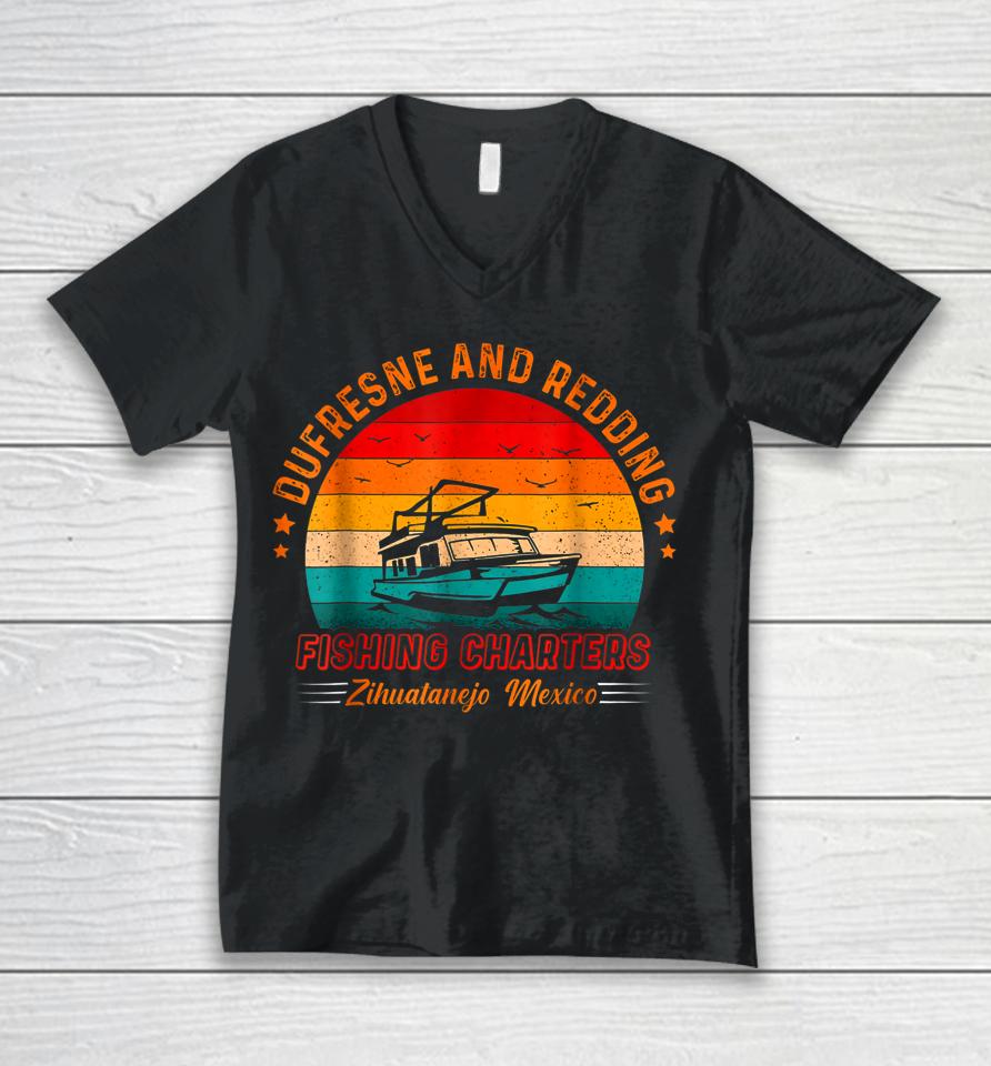 Dufresne And Redding Fishing Charters Zihuatanejo Mexico Vintage Unisex V-Neck T-Shirt