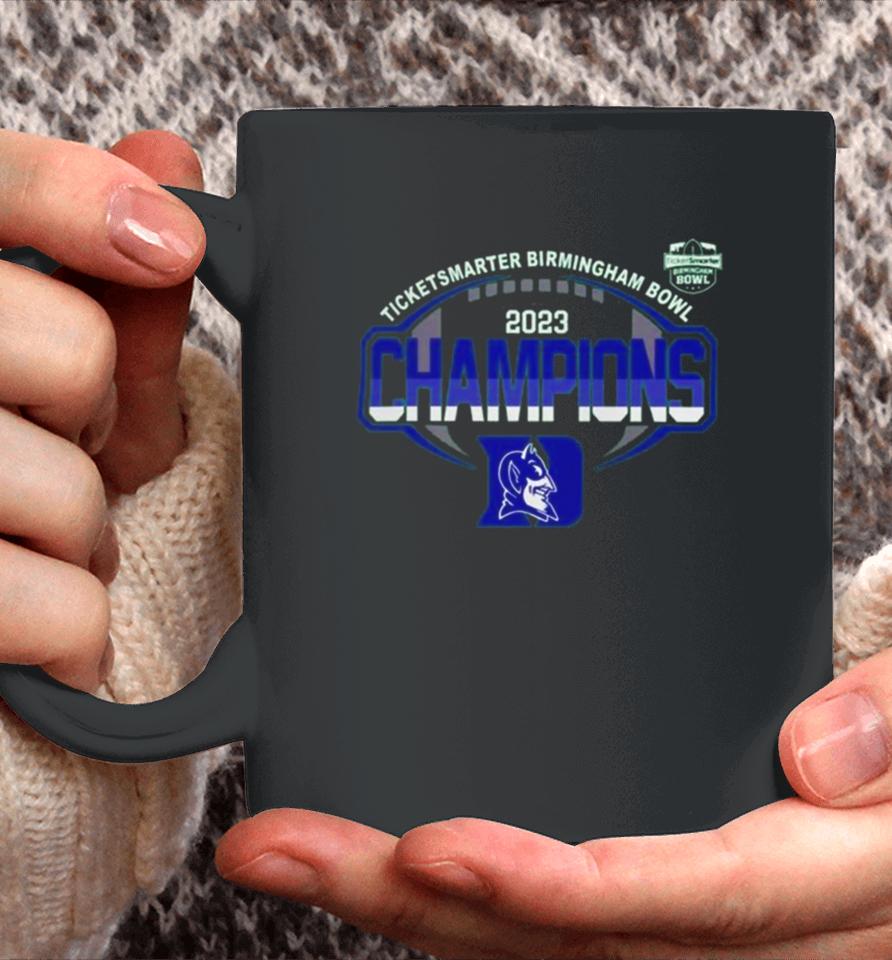 Duke Blue Devils 2023 Ticketsmarter Birmingham Bowl Champions Logo Coffee Mug