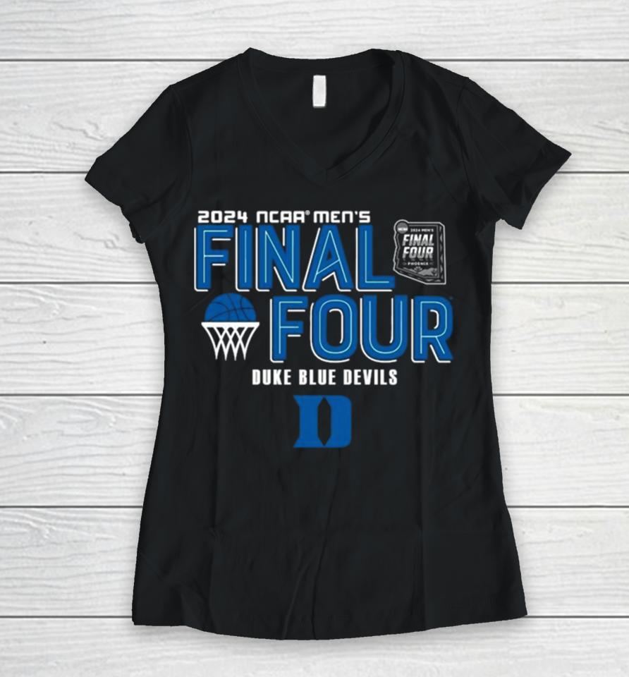 Duke Blue Devils 2024 Ncaa Men’s Basketball March Madness Final Four Women V-Neck T-Shirt