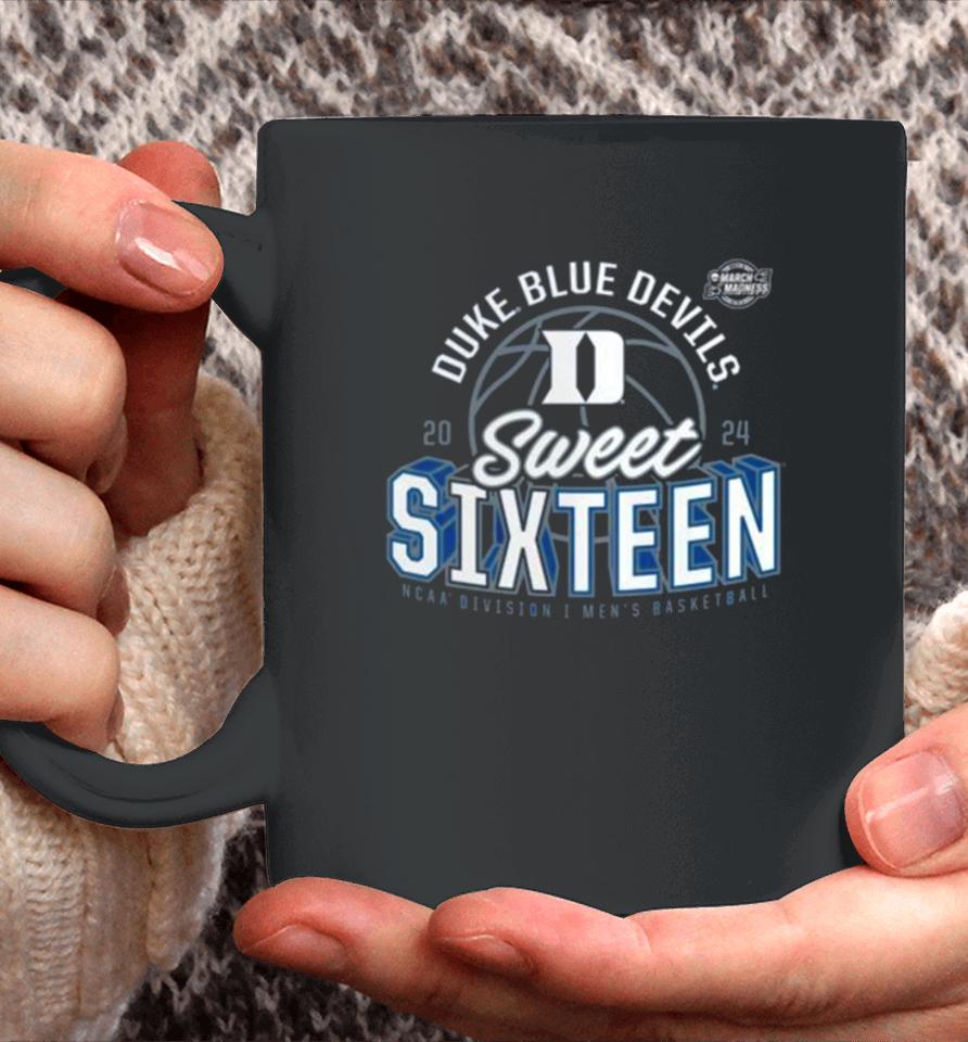 Duke Blue Devils 2024 Ncaa Men’s Basketball Tournament March Madness Sweet Sixteen Defensive Stance Coffee Mug