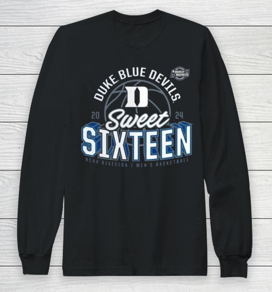 Duke Blue Devils 2024 Ncaa Men’s Basketball Tournament March Madness Sweet Sixteen Defensive Stance Long Sleeve T-Shirt