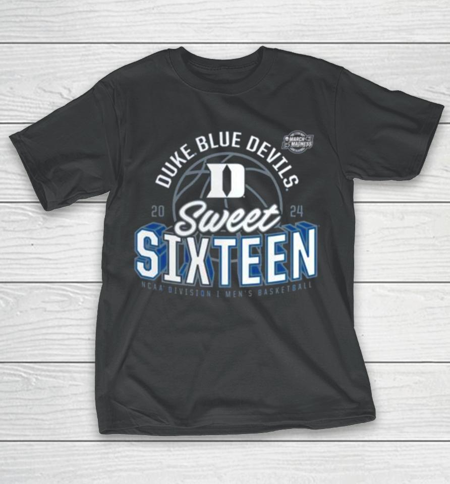 Duke Blue Devils 2024 Ncaa Men’s Basketball Tournament March Madness Sweet Sixteen Defensive Stance T-Shirt