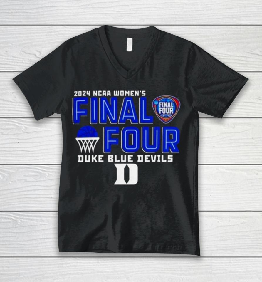 Duke Blue Devils 2024 Ncaa Women’s Basketball Final Four Logo Unisex V-Neck T-Shirt