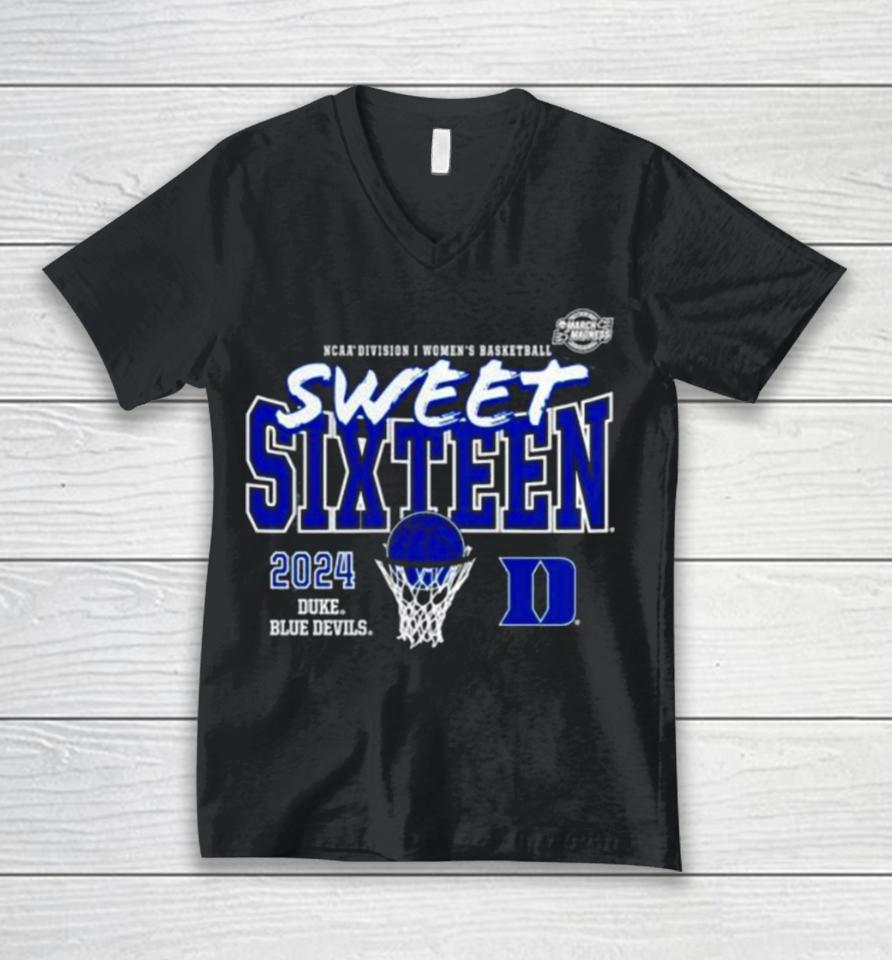 Duke Blue Devils 2024 Ncaa Women’s Basketball Tournament March Madness Sweet 16 Fast Break Unisex V-Neck T-Shirt