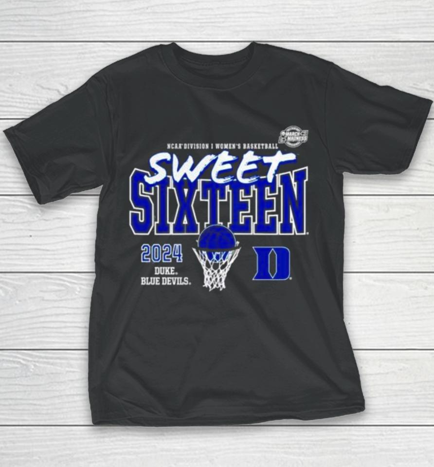 Duke Blue Devils 2024 Ncaa Women’s Basketball Tournament March Madness Sweet 16 Fast Break Youth T-Shirt
