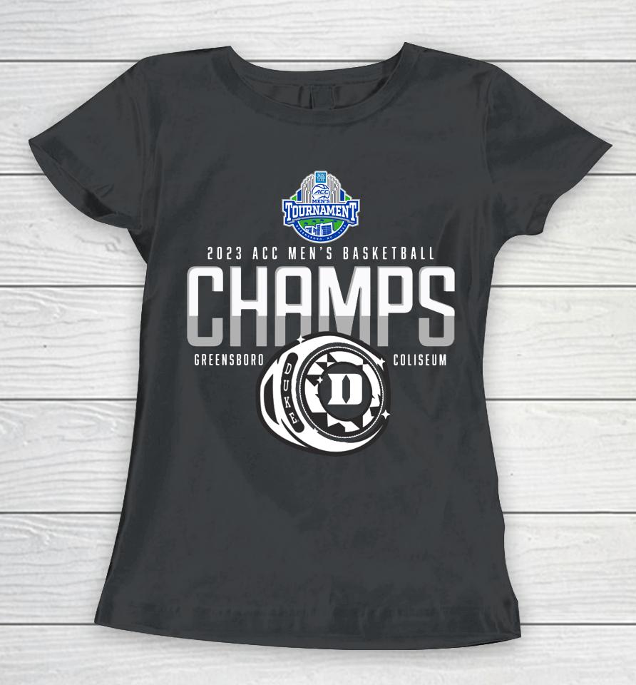 Duke Blue Devils Blue 84 2023 Acc Men's Basketball Conference Tournament Champions Women T-Shirt