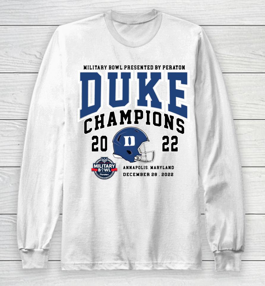 Duke Blue Devils Military Bowl 2022 Champions Long Sleeve T-Shirt