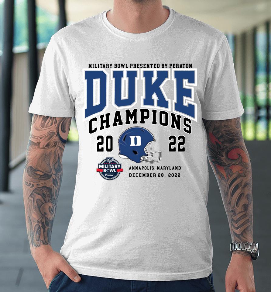 Duke Blue Devils Military Bowl 2022 Champions Premium T-Shirt