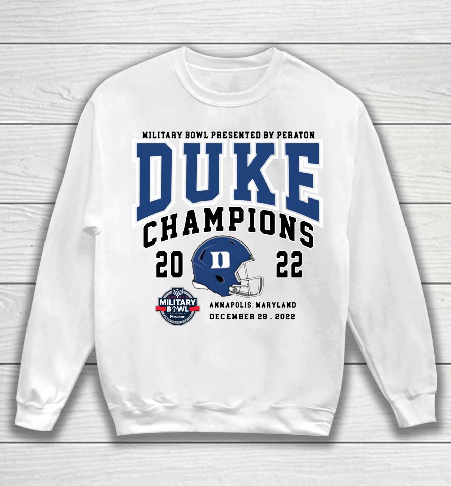 Duke Blue Devils Military Bowl 2022 Champions Sweatshirt