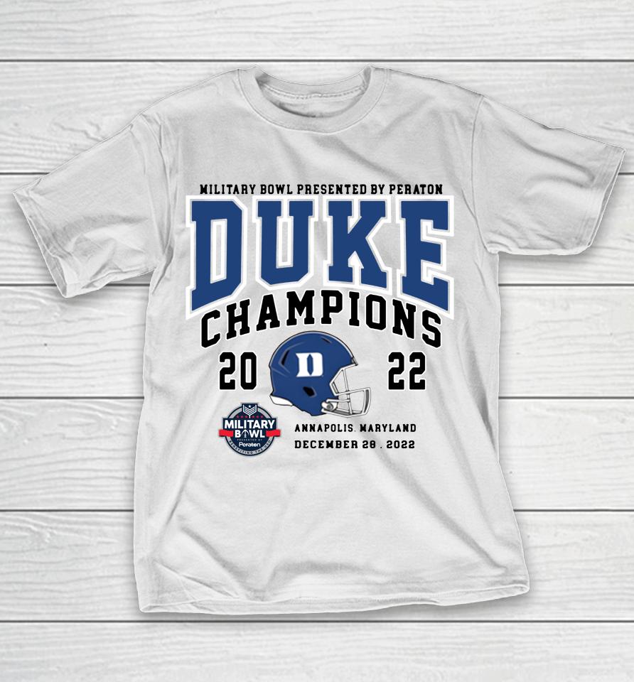 Duke Blue Devils Military Bowl 2022 Champions T-Shirt