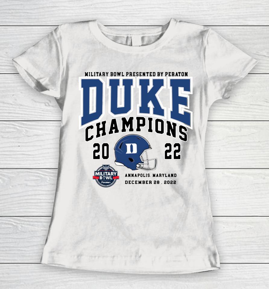 Duke Blue Devils Military Bowl 2022 Champions Women T-Shirt