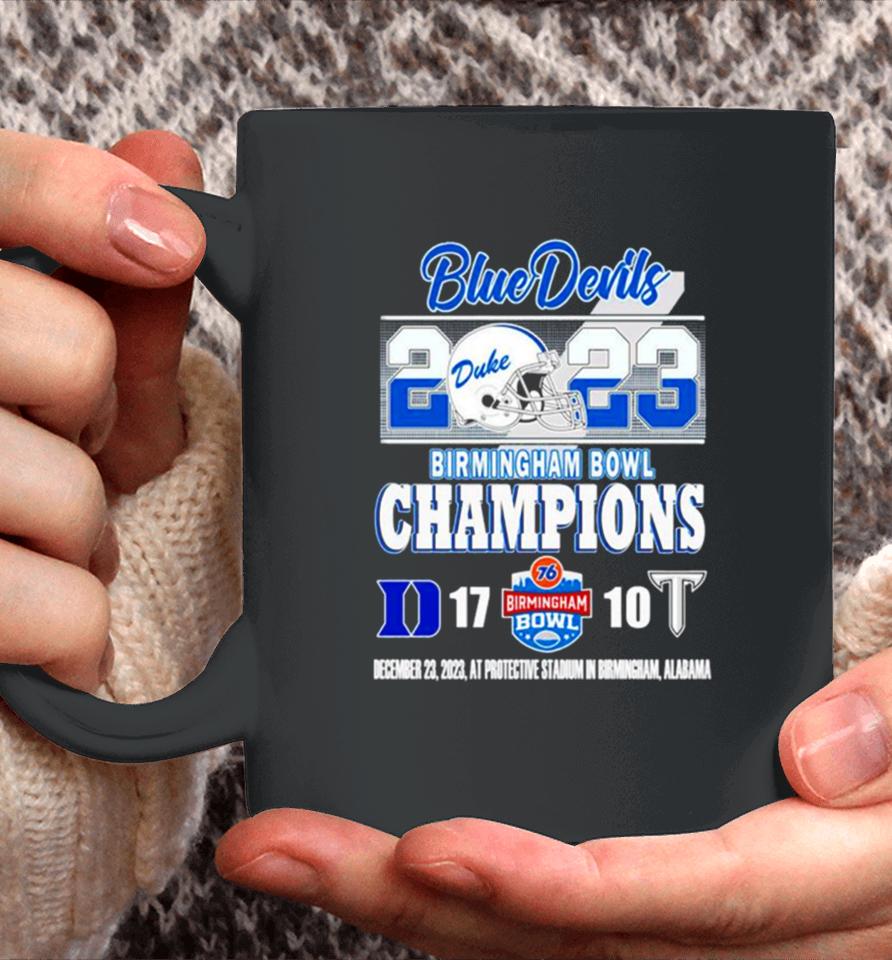 Duke Blue Devils Victory 17 10 Troy Trojans 2023 2023 Birmingham Bowl Champions Final Score Coffee Mug