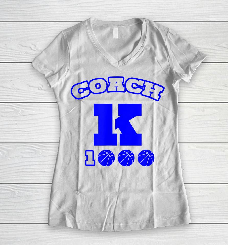 Duke Coach K Women V-Neck T-Shirt