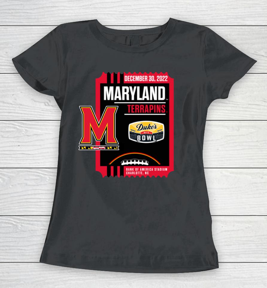 Duke's Mayo Bowl Maryland Terrapins Black Women T-Shirt
