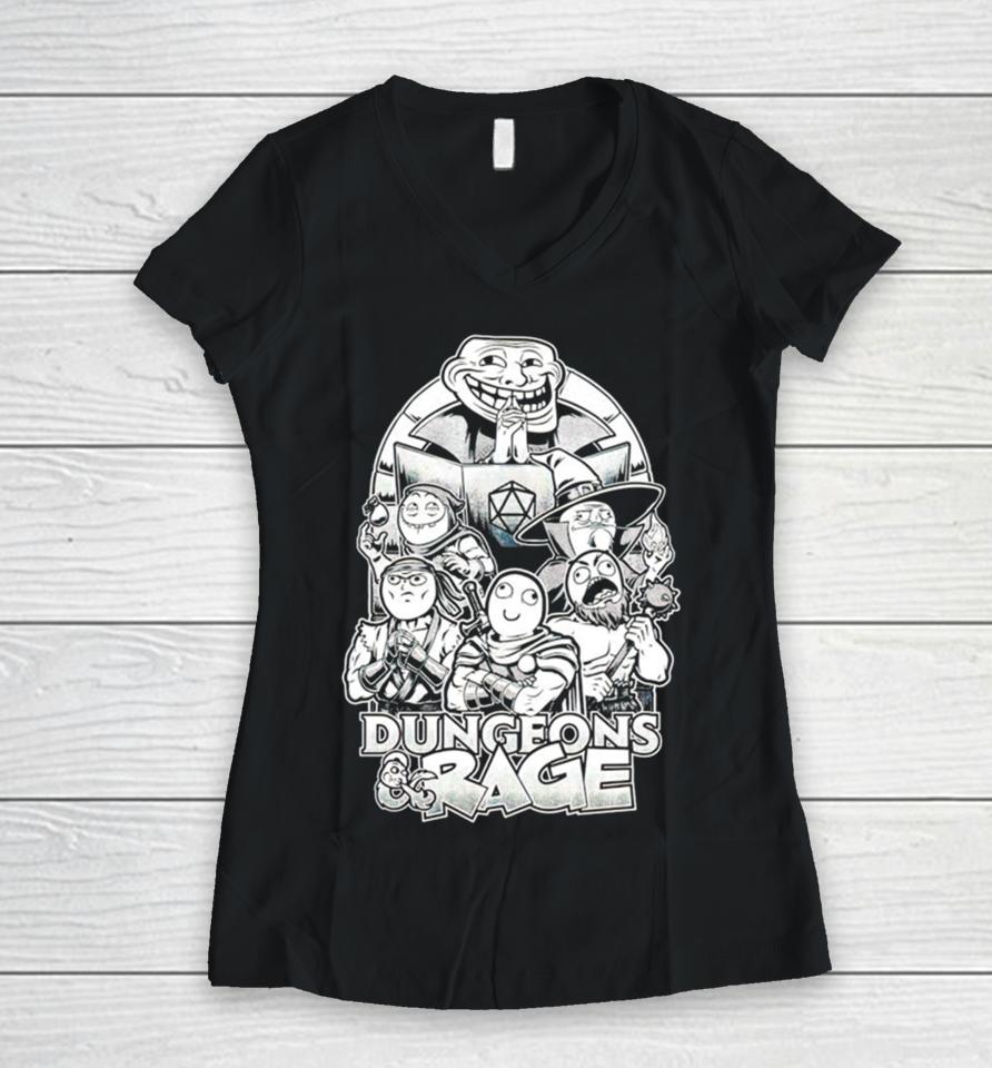 Dungeons &Amp; Rage Women V-Neck T-Shirt