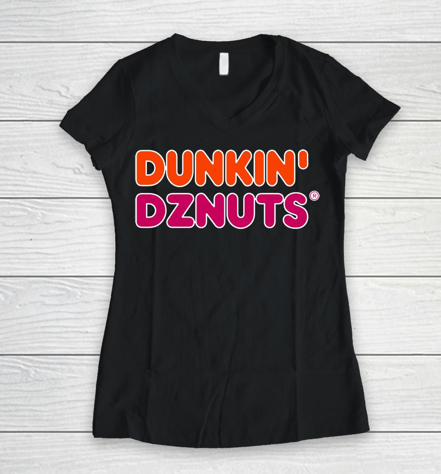 Dunkin Donuts Women V-Neck T-Shirt