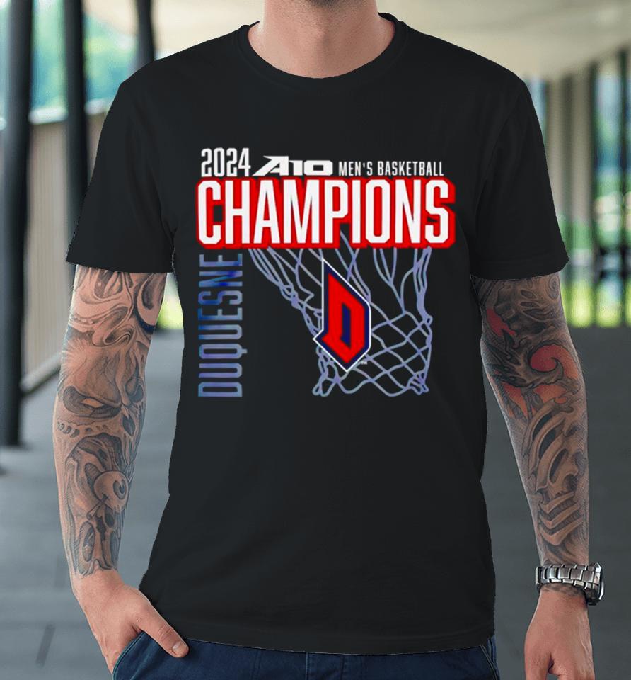 Duquesne Dukes 2024 A10 Men’s Basketball Champions Premium T-Shirt