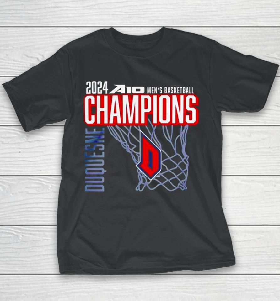 Duquesne Dukes 2024 A10 Men’s Basketball Champions Youth T-Shirt